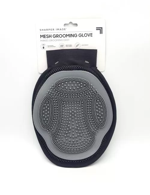 Guante de aseo de malla para mascotas. 