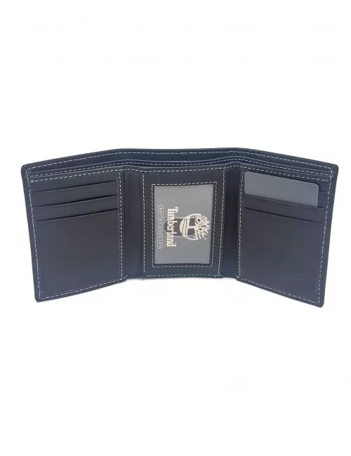 Cartera Timberland de piel en color negro. 