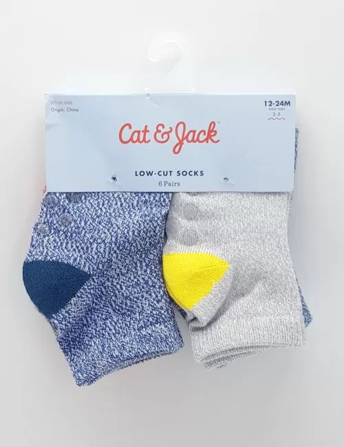 6 pares de calcetines para bebe marca Cat & Jack. 12-24 meses. 