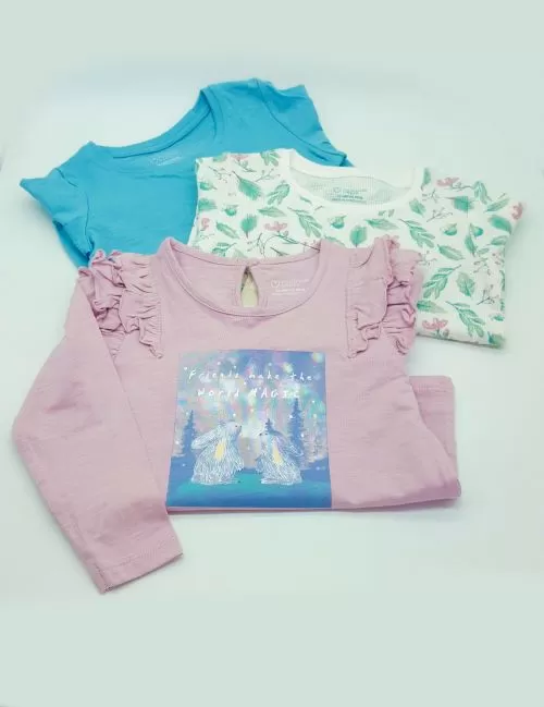 Blusas para niña set de 3 piezas. De 12 a 18 meses.